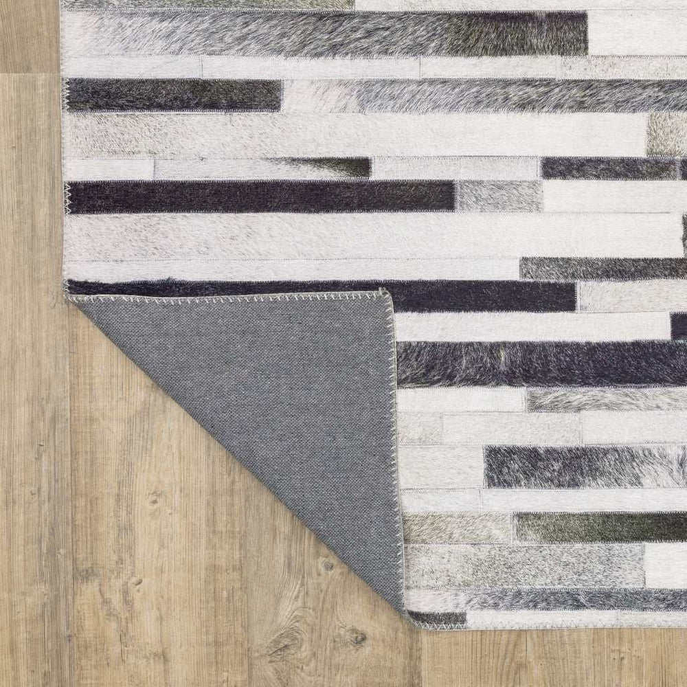 9' X 12' Grey Charcoal And Beige Geometric Power Loom Stain Resistant Area Rug - Homeroots - Flyclothing LLC