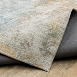 2' X 8' Blue And Yellow Abstract Power Loom Stain Resistant Runner Rug - Homeroots - Flyclothing LLC