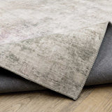 2' X 8' Beige Blue Grey Green Brown And Purple Abstract Power Loom Stain Resistant Runner Rug - Homeroots - Flyclothing LLC