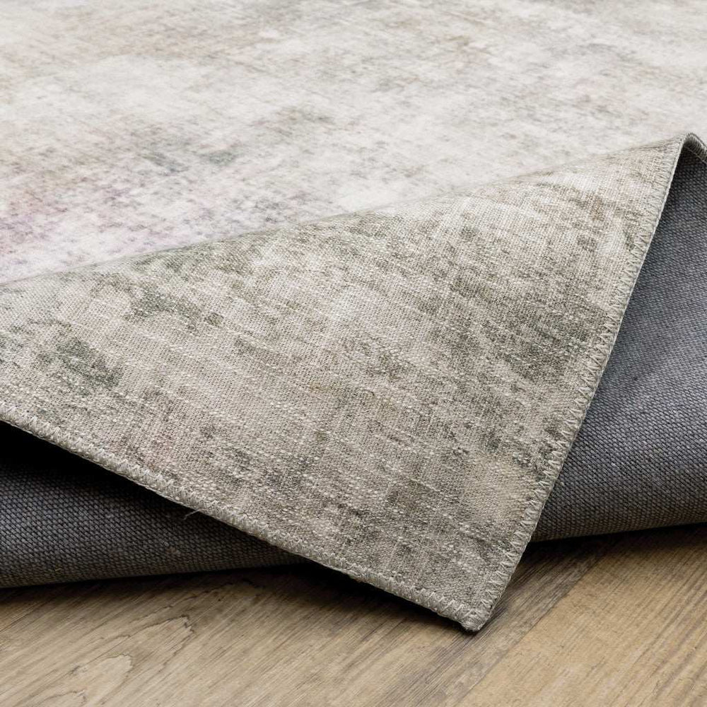 2' X 8' Beige Blue Grey Green Brown And Purple Abstract Power Loom Stain Resistant Runner Rug - Homeroots - Flyclothing LLC