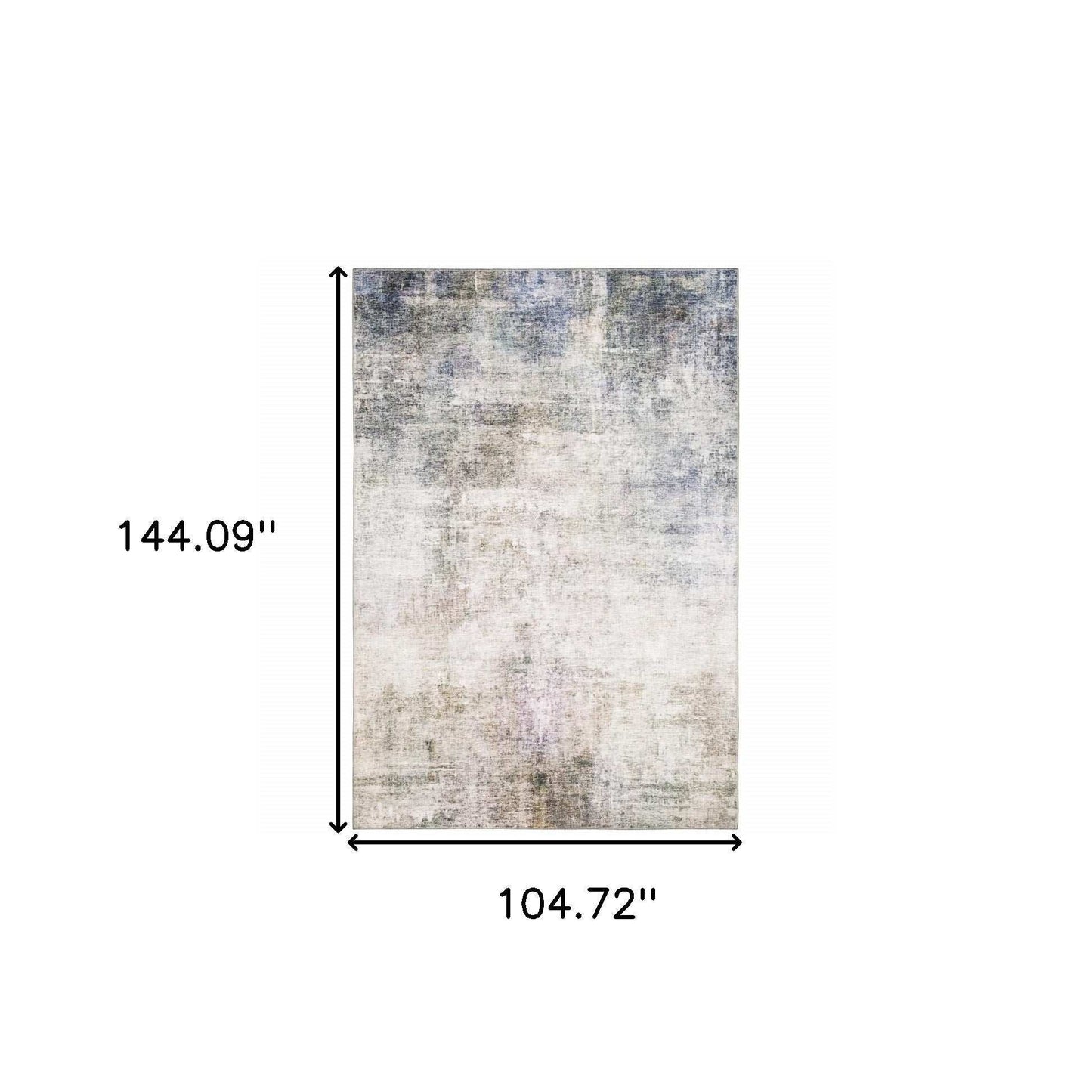 9' X 12' Beige Blue Grey Green Brown And Purple Abstract Power Loom Stain Resistant Area Rug - Homeroots - Flyclothing LLC