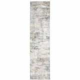 2' X 8' Gray And Ivory Abstract Power Loom Stain Resistant Runner Rug - Homeroots - Flyclothing LLC