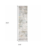 2' X 8' Gray And Ivory Abstract Power Loom Stain Resistant Runner Rug - Homeroots - Flyclothing LLC