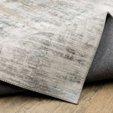 2' X 8' Gray And Ivory Abstract Power Loom Stain Resistant Runner Rug - Homeroots - Flyclothing LLC