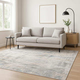 5' X 7' Gray And Ivory Abstract Power Loom Stain Resistant Area Rug - Homeroots - Flyclothing LLC
