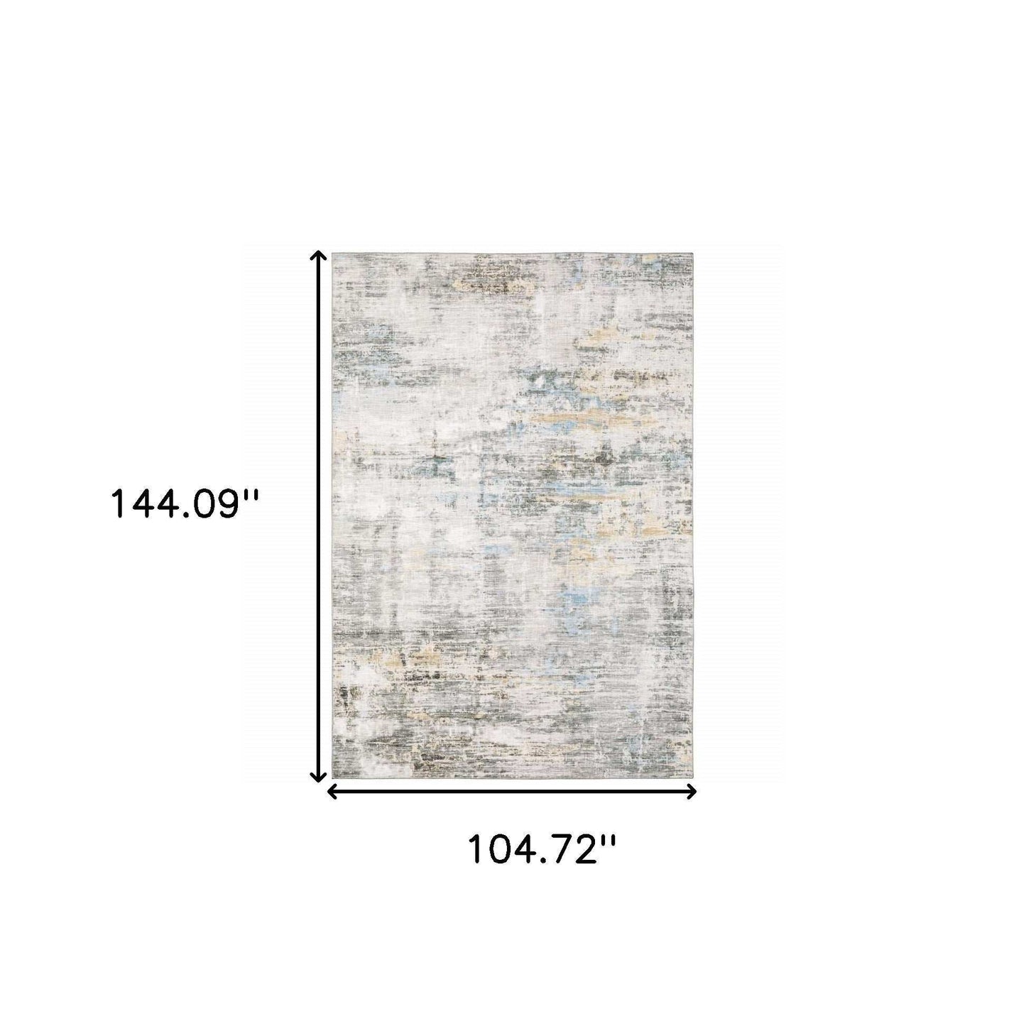 9' X 12' Gray And Ivory Abstract Power Loom Stain Resistant Area Rug - Homeroots - Flyclothing LLC