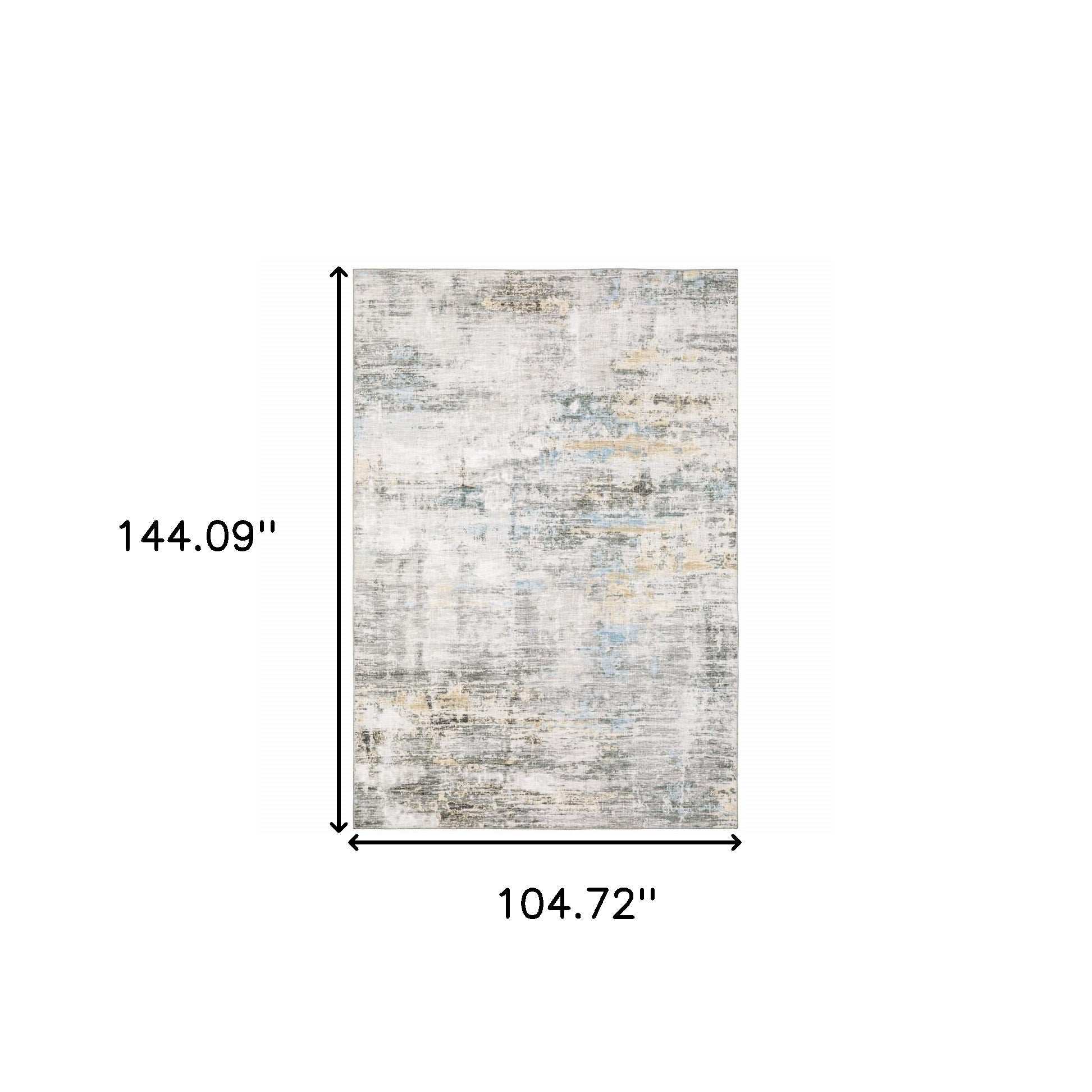9' X 12' Gray And Ivory Abstract Power Loom Stain Resistant Area Rug - Homeroots - Flyclothing LLC