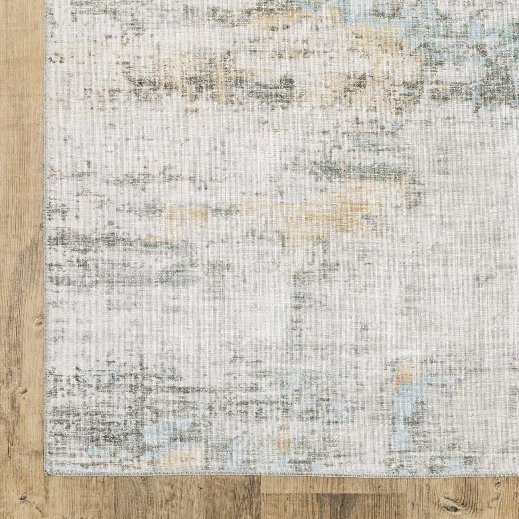9' X 12' Gray And Ivory Abstract Power Loom Stain Resistant Area Rug - Homeroots - Flyclothing LLC