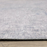 2' X 8' Grey And Blue Abstract Power Loom Stain Resistant Runner Rug - Homeroots