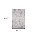 8' X 10' Grey And Blue Abstract Power Loom Stain Resistant Area Rug - Homeroots - Flyclothing LLC