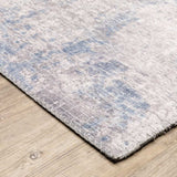 8' X 10' Grey And Blue Abstract Power Loom Stain Resistant Area Rug - Homeroots - Flyclothing LLC