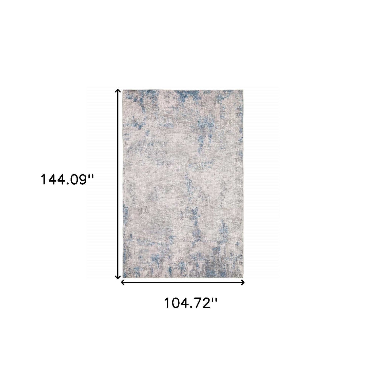 9' X 12' Grey And Blue Abstract Power Loom Stain Resistant Area Rug - Homeroots - Flyclothing LLC