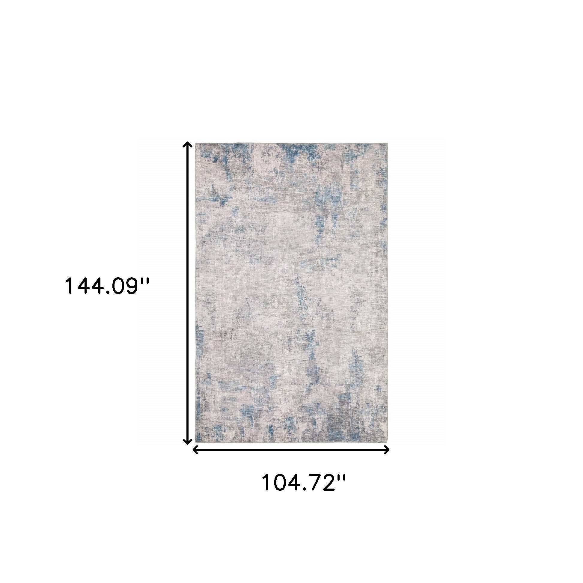 9' X 12' Grey And Blue Abstract Power Loom Stain Resistant Area Rug - Homeroots - Flyclothing LLC