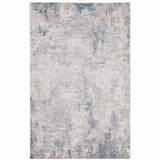 9' X 12' Grey And Blue Abstract Power Loom Stain Resistant Area Rug - Homeroots