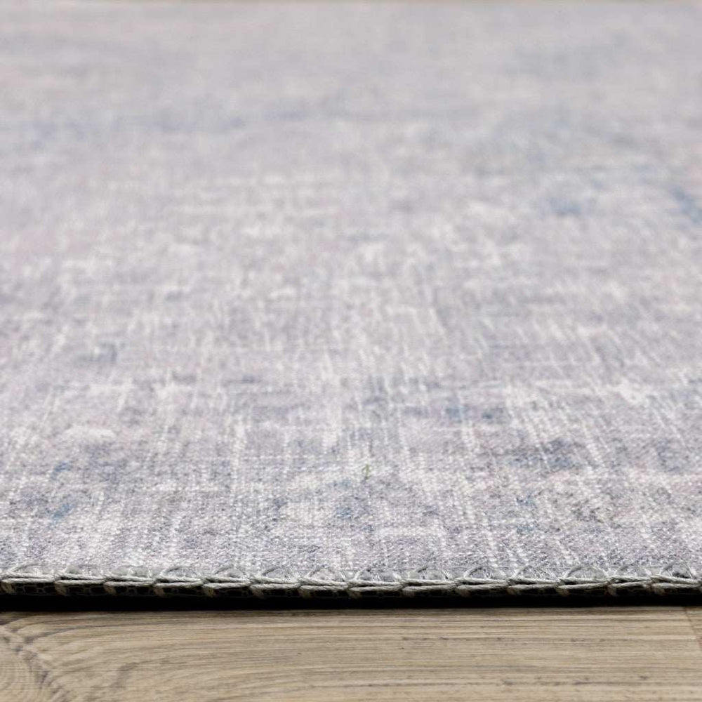 9' X 12' Grey And Blue Abstract Power Loom Stain Resistant Area Rug - Homeroots - Flyclothing LLC