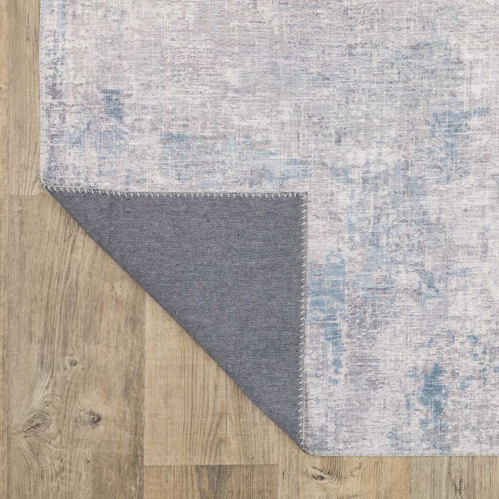 9' X 12' Grey And Blue Abstract Power Loom Stain Resistant Area Rug - Homeroots - Flyclothing LLC