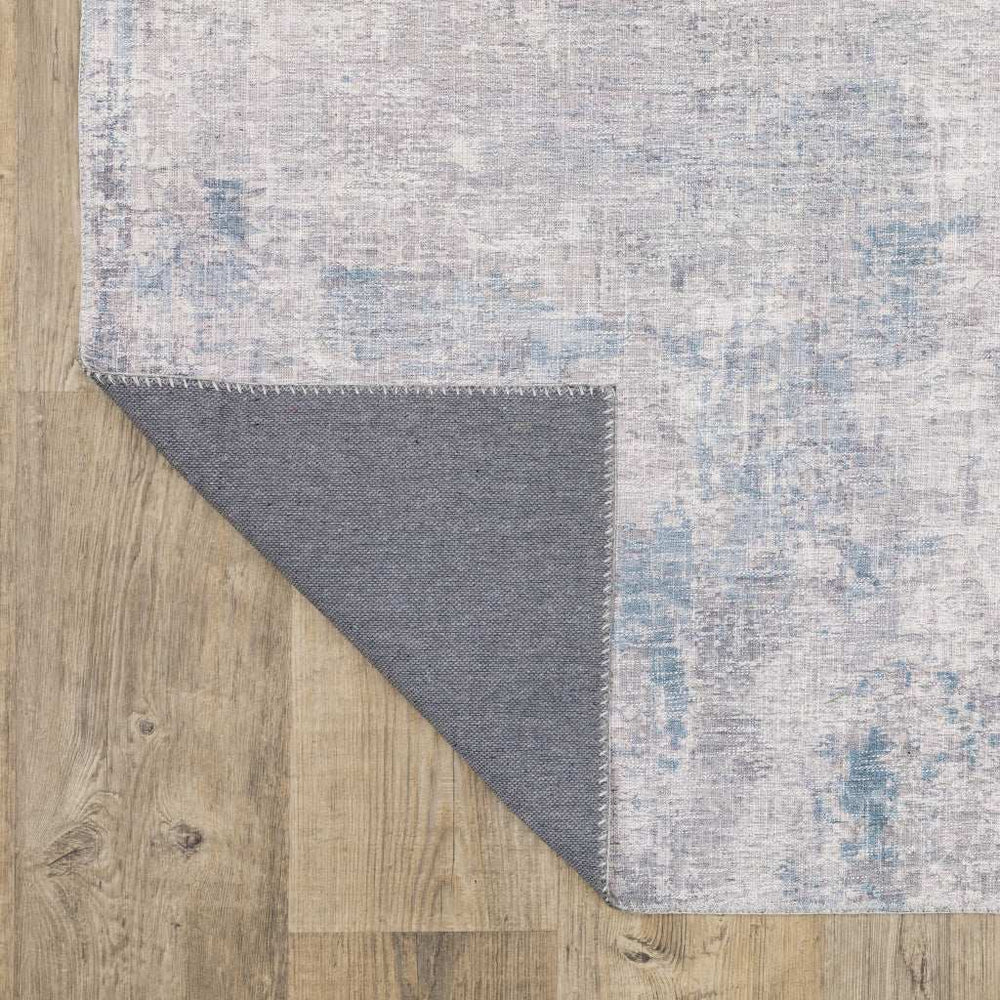 9' X 12' Grey And Blue Abstract Power Loom Stain Resistant Area Rug - Homeroots - Flyclothing LLC