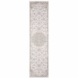 2' X 8' Beige Gold And Grey Oriental Power Loom Stain Resistant Runner Rug
