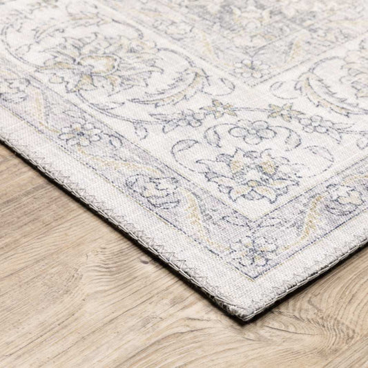 2' X 8' Beige Gold And Grey Oriental Power Loom Stain Resistant Runner Rug - Homeroots - Flyclothing LLC