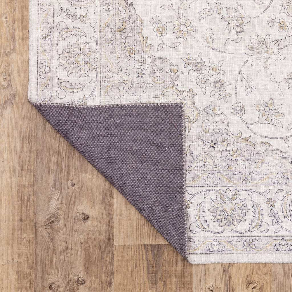 2' X 8' Beige Gold And Grey Oriental Power Loom Stain Resistant Runner Rug - Homeroots - Flyclothing LLC