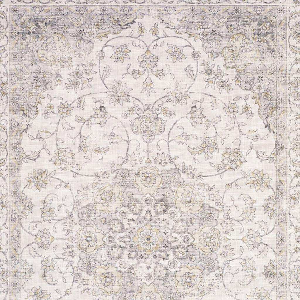 5' X 7' Beige Gold And Grey Oriental Power Loom Stain Resistant Area Rug - Homeroots - Flyclothing LLC