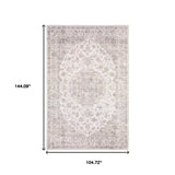 9' X 12' Beige Gold And Grey Oriental Power Loom Stain Resistant Area Rug - Homeroots - Flyclothing LLC