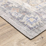 2' X 8' Blue Gold Grey Orange Yellow And Purple Oriental Power Loom Stain Resistant Runner Rug - Homeroots - Flyclothing LLC