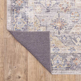 2' X 8' Blue Gold Grey Orange Yellow And Purple Oriental Power Loom Stain Resistant Runner Rug - Homeroots - Flyclothing LLC
