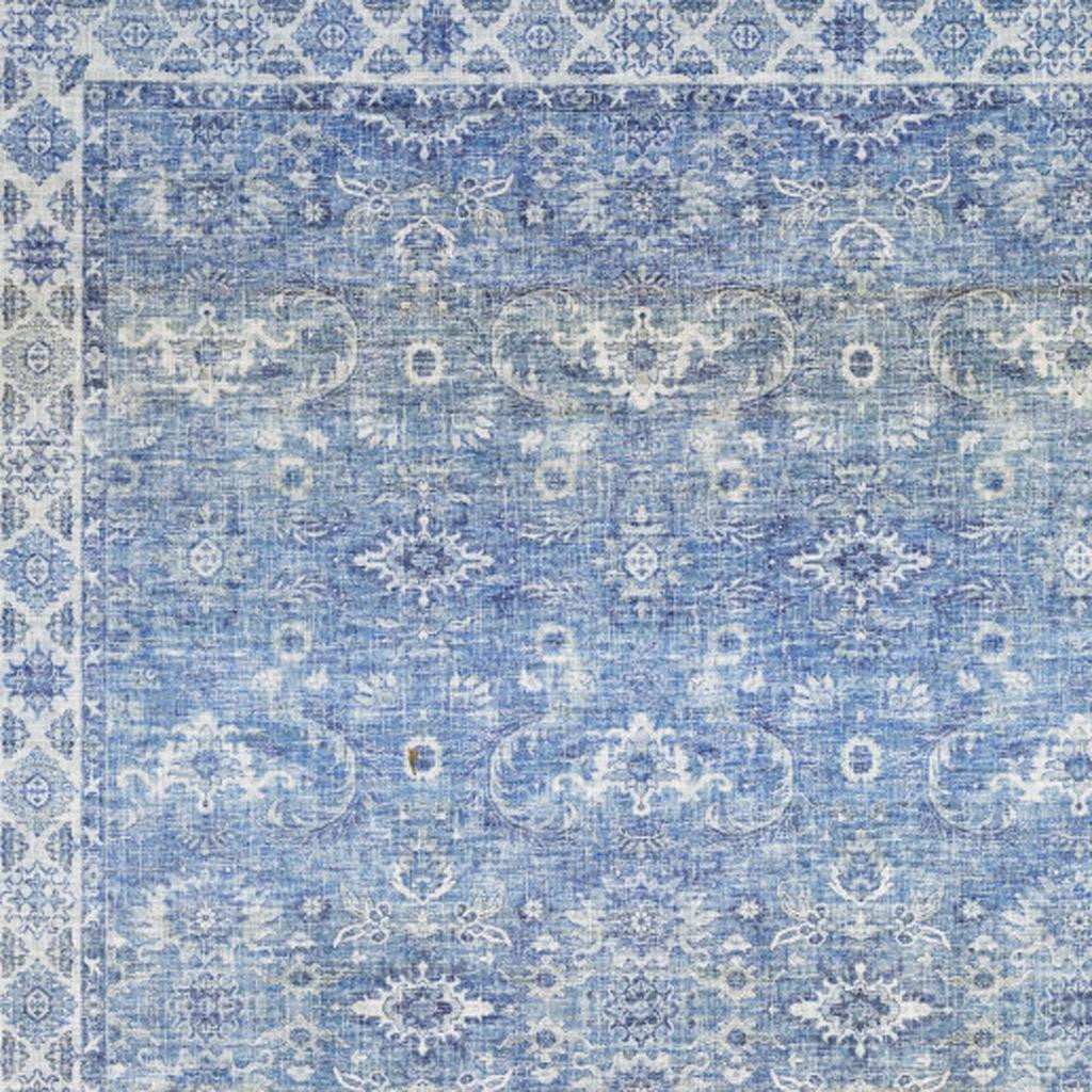 5' X 7' Blue And Grey Oriental Power Loom Stain Resistant Area Rug - Homeroots - Flyclothing LLC