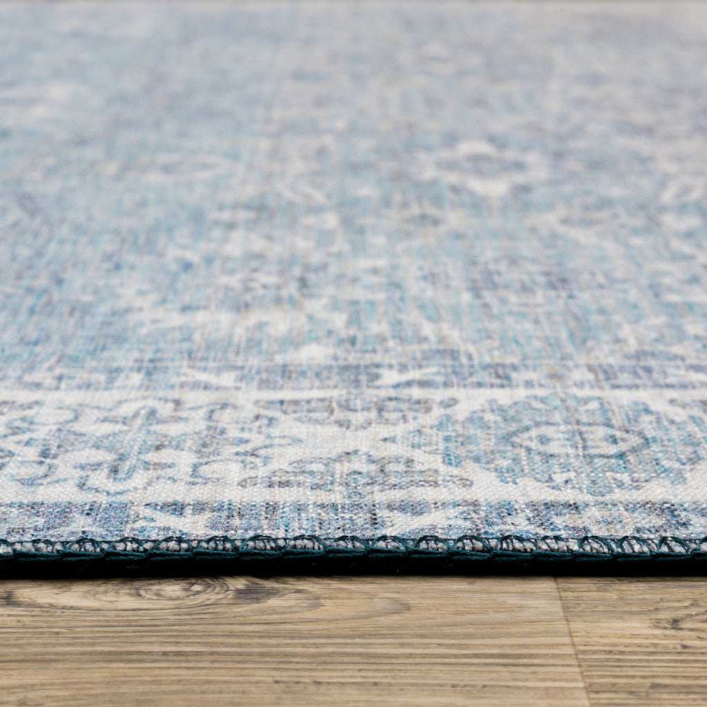 8' X 10' Blue And Grey Oriental Power Loom Stain Resistant Area Rug - Homeroots - Flyclothing LLC