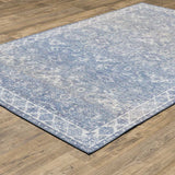 8' X 10' Blue And Grey Oriental Power Loom Stain Resistant Area Rug - Homeroots - Flyclothing LLC