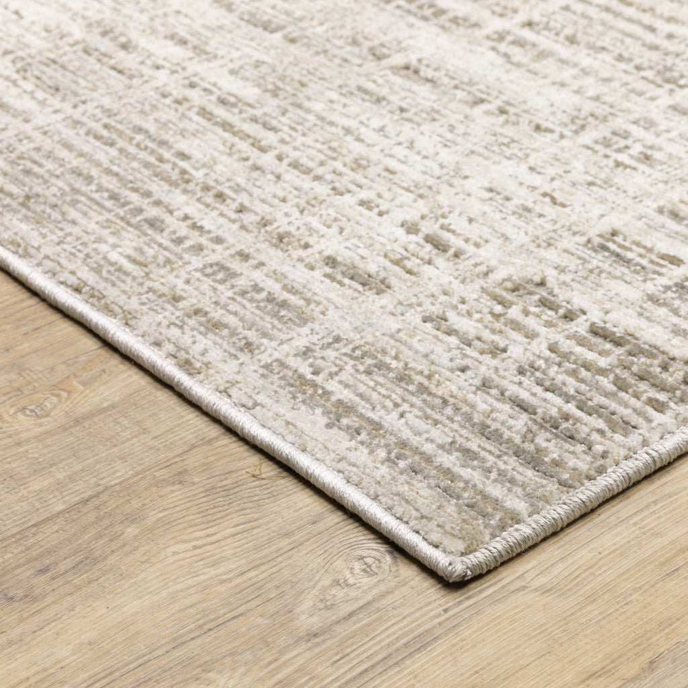 2' X 8' Beige Grey Ivory Tan And Brown Abstract Power Loom Stain Resistant Runner Rug - Homeroots - Flyclothing LLC