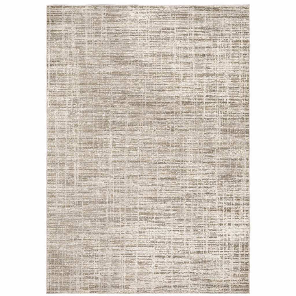 5' X 8' Beige Grey Ivory Tan And Brown Abstract Power Loom Stain Resistant Area Rug - Homeroots - Flyclothing LLC