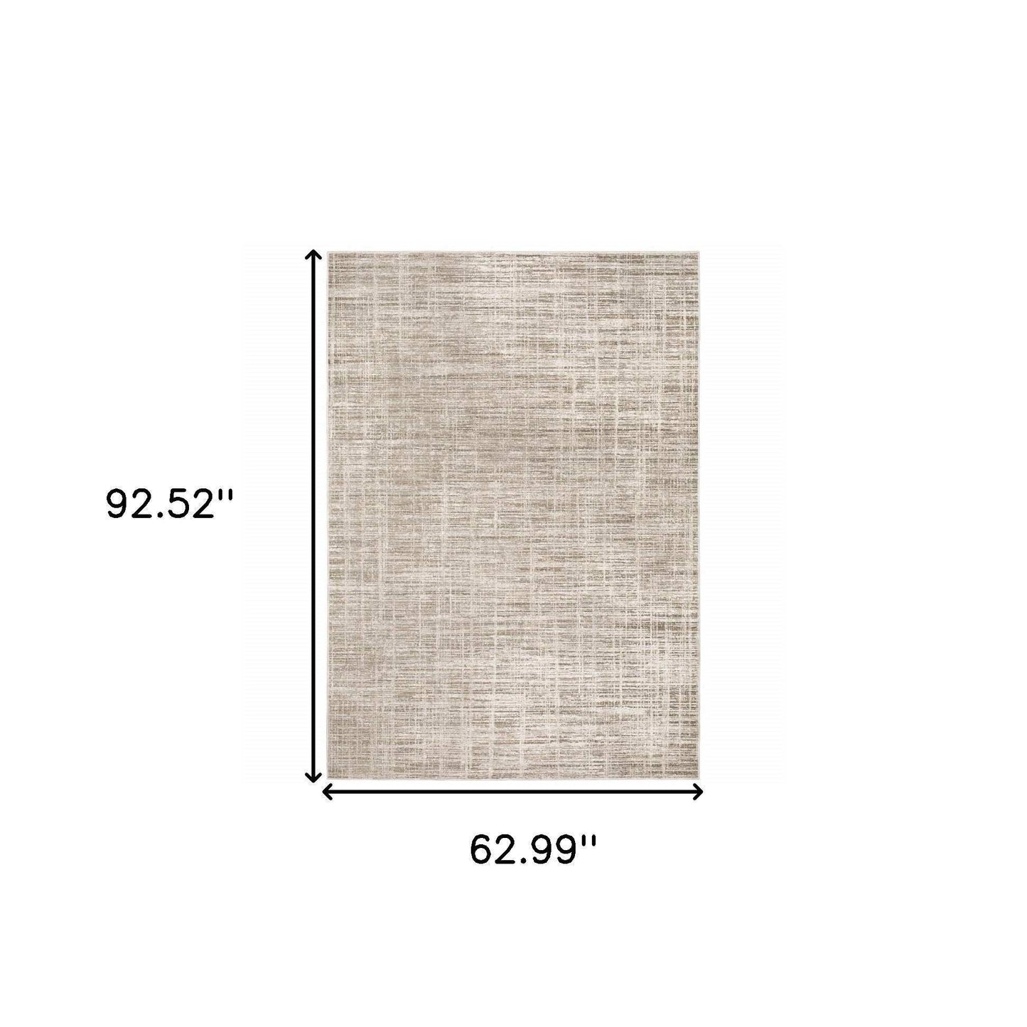 5' X 8' Beige Grey Ivory Tan And Brown Abstract Power Loom Stain Resistant Area Rug - Homeroots - Flyclothing LLC
