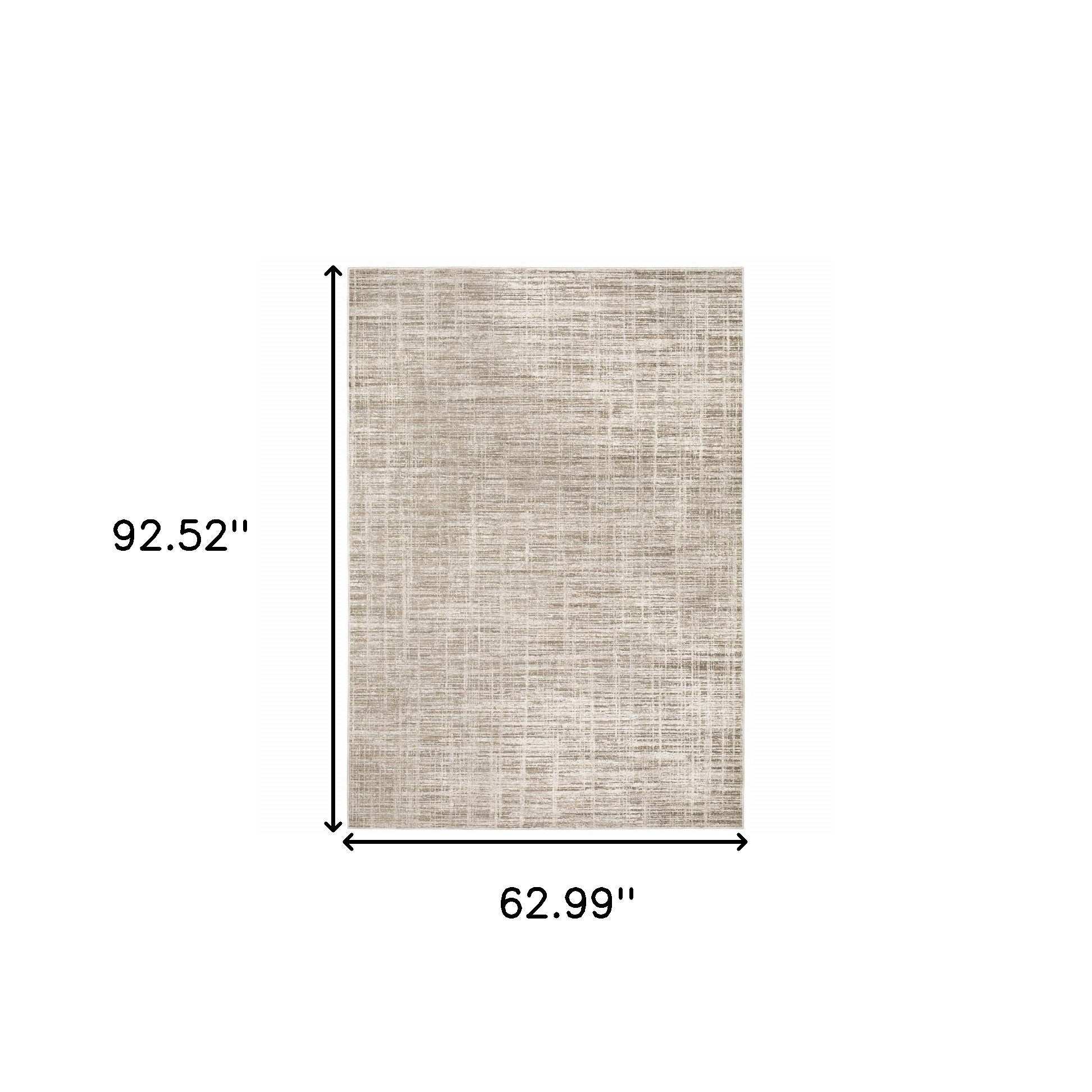 5' X 8' Beige Grey Ivory Tan And Brown Abstract Power Loom Stain Resistant Area Rug - Homeroots - Flyclothing LLC