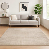 6' X 9' Beige Grey Ivory Tan And Brown Abstract Power Loom Stain Resistant Area Rug - Homeroots - Flyclothing LLC