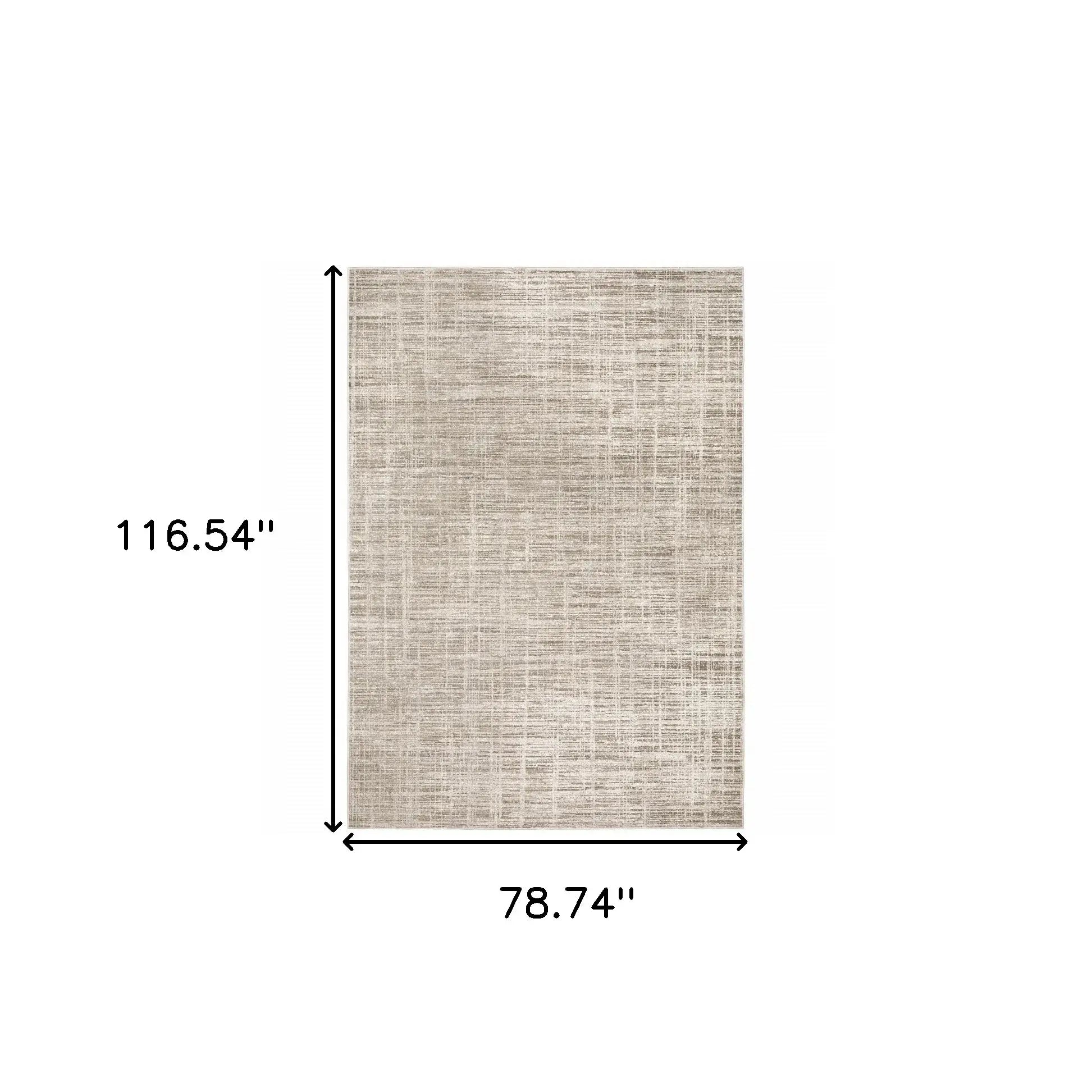 6' X 9' Beige Grey Ivory Tan And Brown Abstract Power Loom Stain Resistant Area Rug - Homeroots - Flyclothing LLC