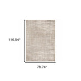 6' X 9' Beige Grey Ivory Tan And Brown Abstract Power Loom Stain Resistant Area Rug - Homeroots - Flyclothing LLC