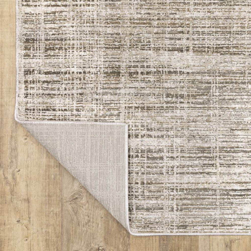 10' X 13' Beige Grey Ivory Tan And Brown Abstract Power Loom Stain Resistant Area Rug - Homeroots - Flyclothing LLC