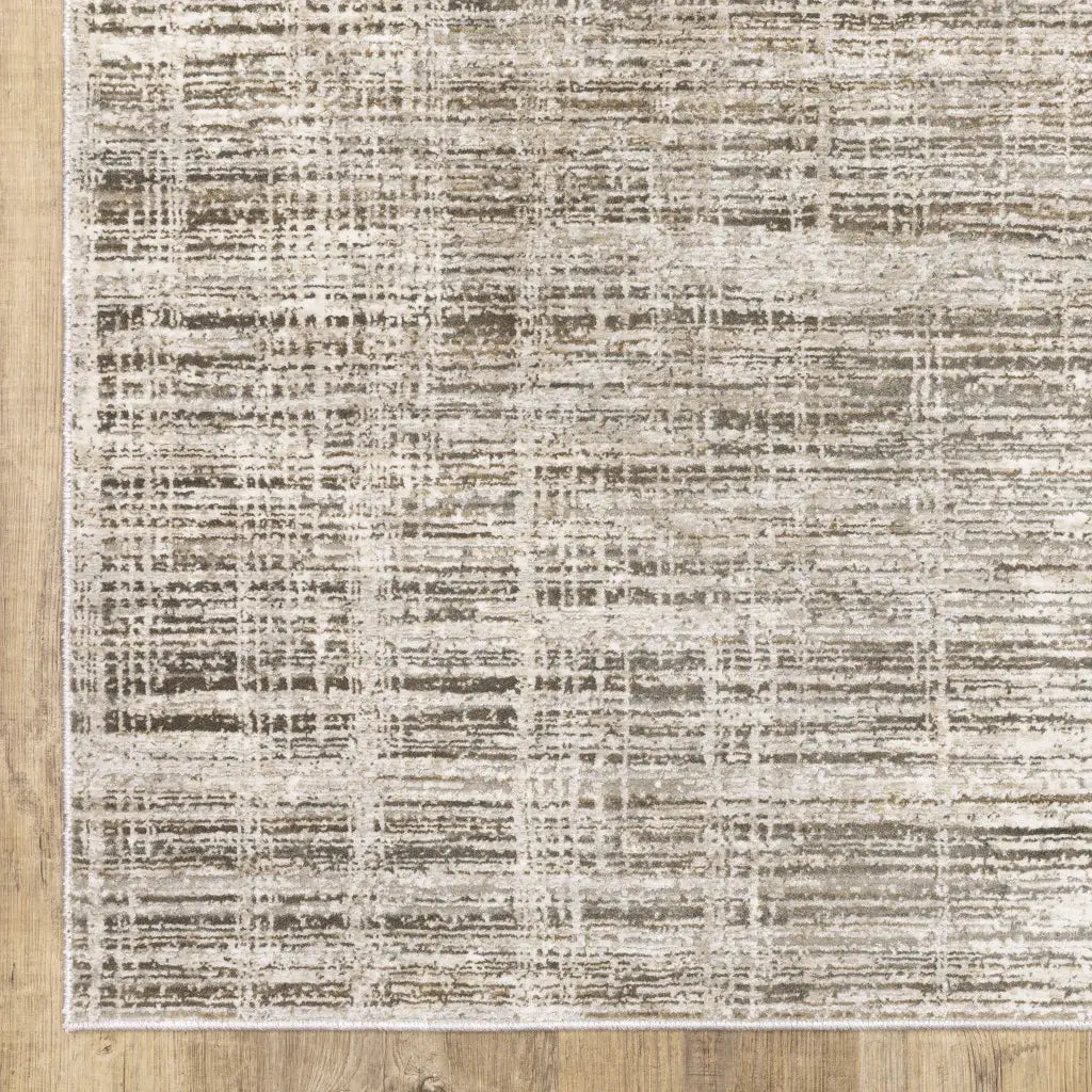 10' X 13' Beige Grey Ivory Tan And Brown Abstract Power Loom Stain Resistant Area Rug - Homeroots - Flyclothing LLC