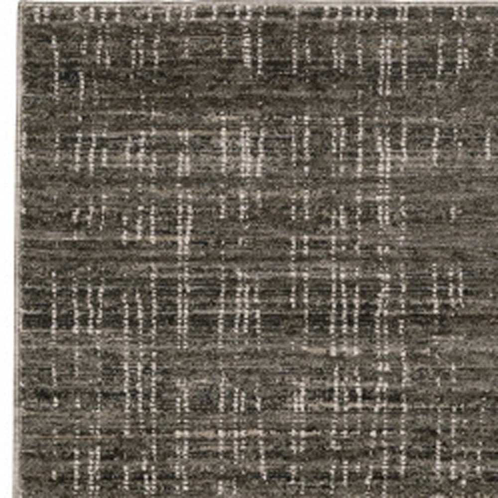 2' X 8' Charcoal Grey Grey Ivory Tan And Brown Abstract Power Loom Stain Resistant Runner Rug - Homeroots - Flyclothing LLC