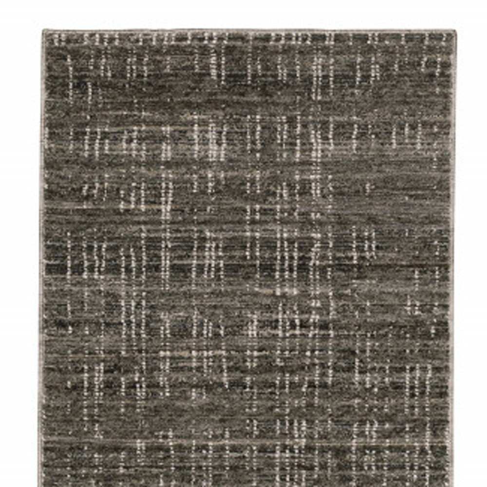 2' X 8' Charcoal Grey Grey Ivory Tan And Brown Abstract Power Loom Stain Resistant Runner Rug - Homeroots - Flyclothing LLC