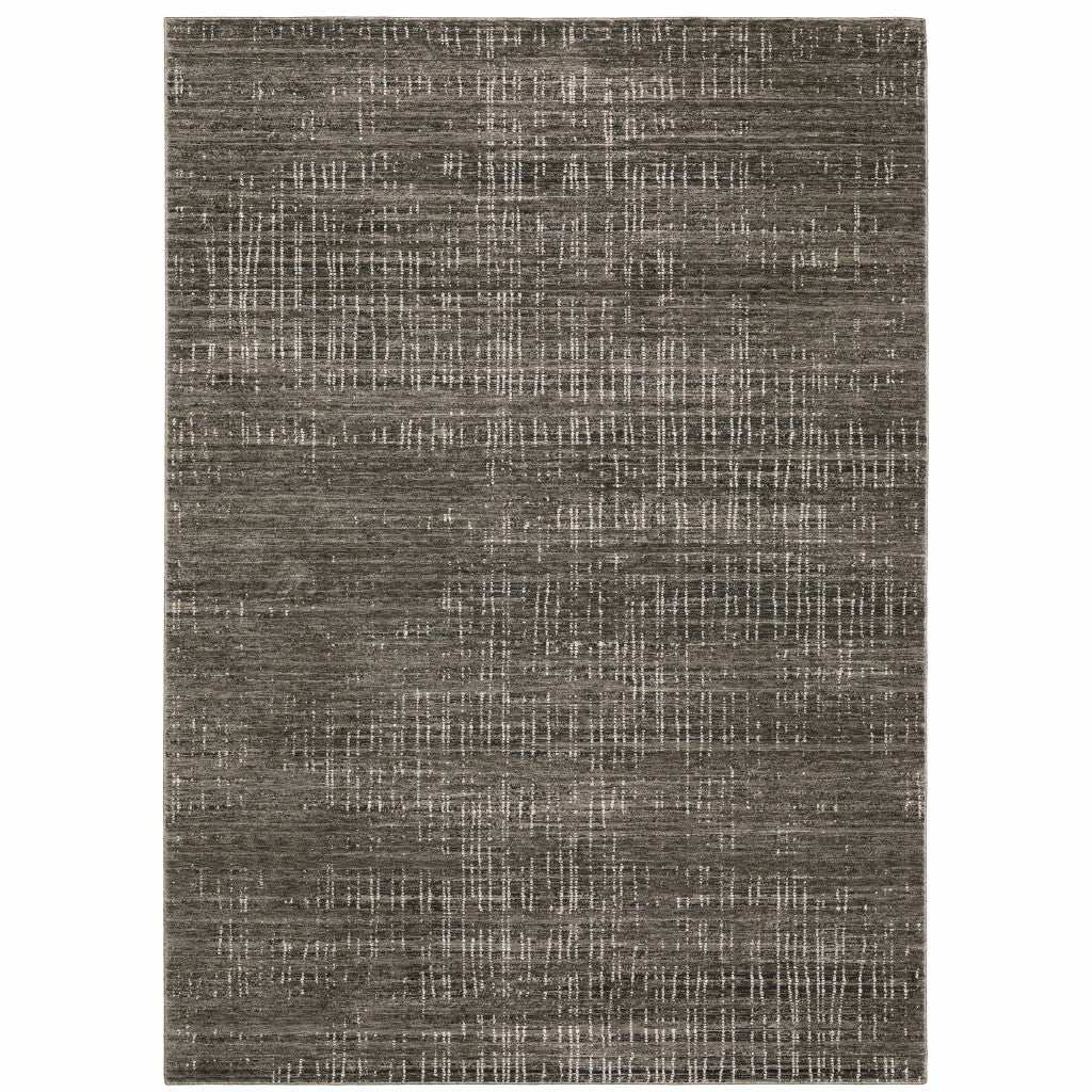 3' X 5' Charcoal Grey Grey Ivory Tan And Brown Abstract Power Loom Stain Resistant Area Rug - Homeroots - Flyclothing LLC