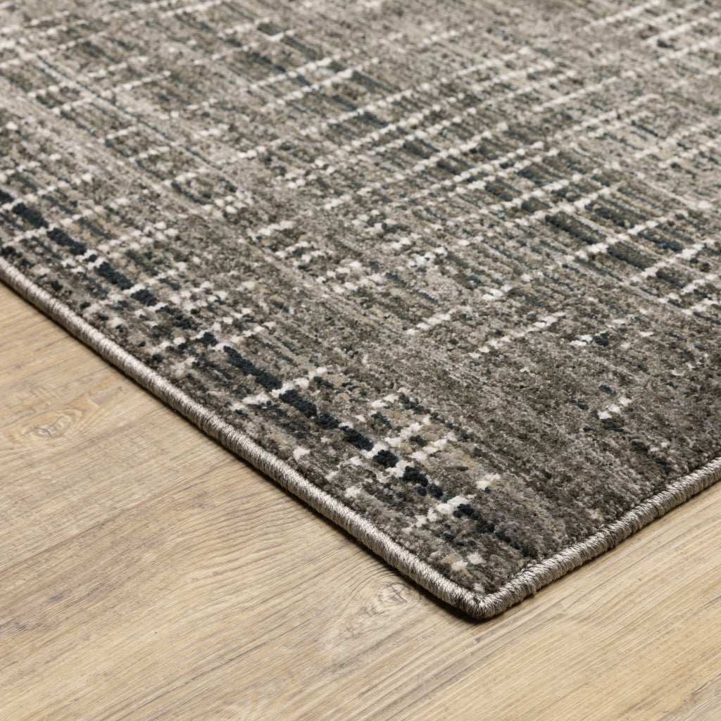 5' X 8' Charcoal Grey Grey Ivory Tan And Brown Abstract Power Loom Stain Resistant Area Rug - Homeroots - Flyclothing LLC