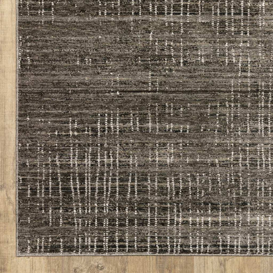 5' X 8' Charcoal Grey Grey Ivory Tan And Brown Abstract Power Loom Stain Resistant Area Rug - Homeroots - Flyclothing LLC