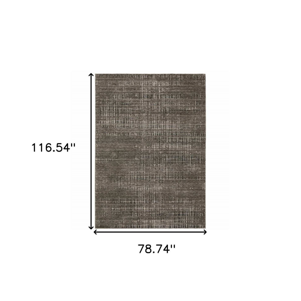 6' X 9' Charcoal Grey Grey Ivory Tan And Brown Abstract Power Loom Stain Resistant Area Rug - Homeroots - Flyclothing LLC