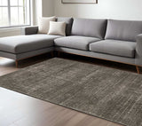 8' X 11' Charcoal Grey Grey Ivory Tan And Brown Abstract Power Loom Stain Resistant Area Rug - Homeroots - Flyclothing LLC