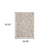 5' X 8' Ivory Grey Charcoal Brown And Beige Abstract Power Loom Stain Resistant Area Rug - Homeroots - Flyclothing LLC