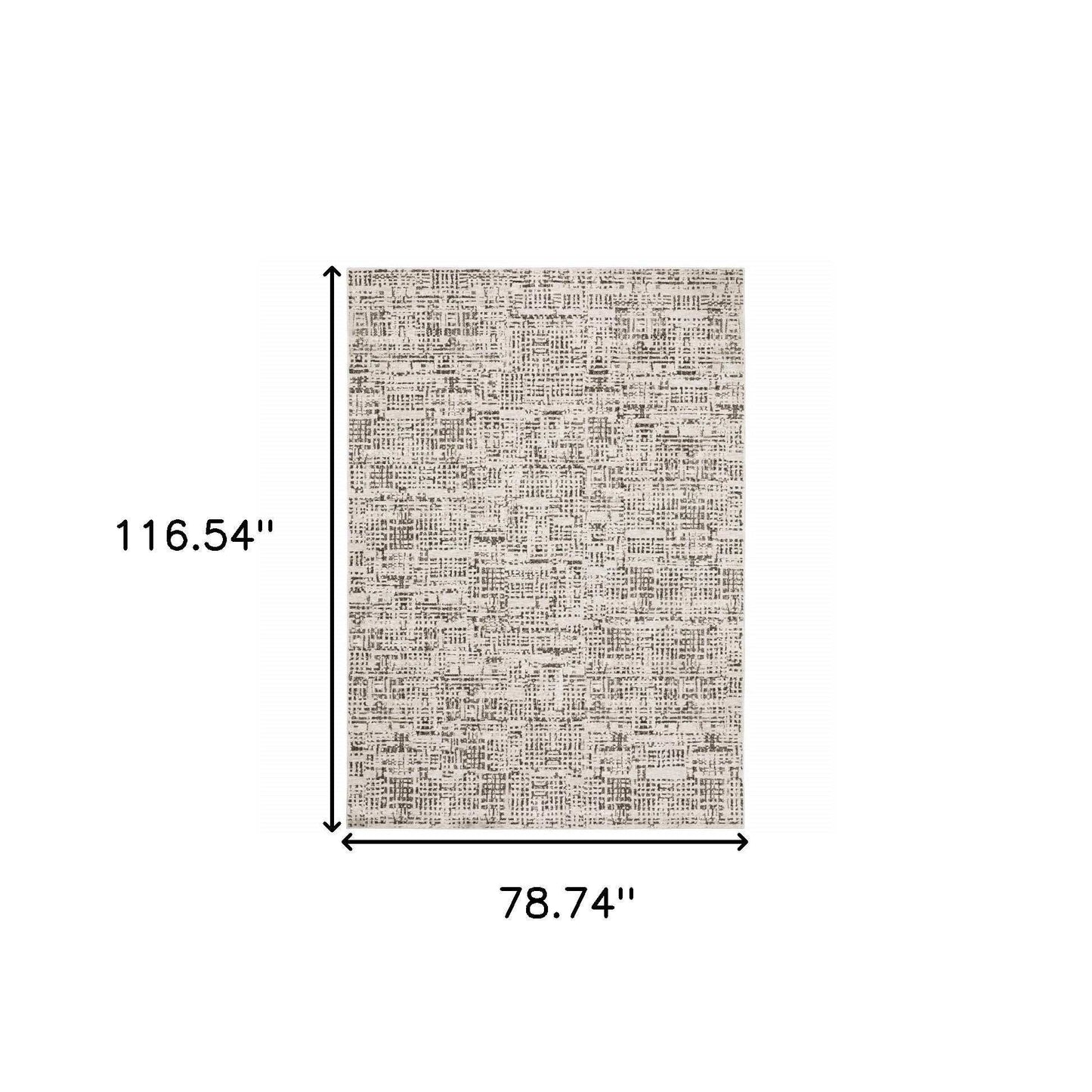 6' X 9' Ivory Grey Charcoal Brown And Beige Abstract Power Loom Stain Resistant Area Rug - Homeroots - Flyclothing LLC