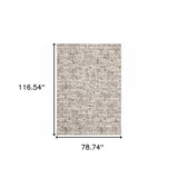 6' X 9' Ivory Grey Charcoal Brown And Beige Abstract Power Loom Stain Resistant Area Rug - Homeroots - Flyclothing LLC
